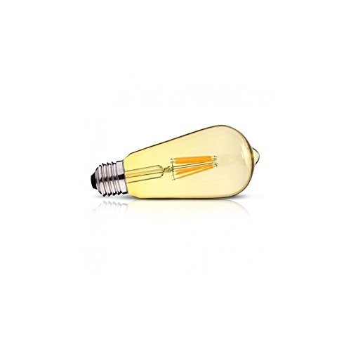 Vision-EL 77159 Ampoule LED E27 ST64 Filament 8W 2700°K, Verre, 8 W, Transparent Cuivré