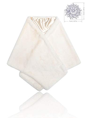 Women's Faux Fur Shawls and Wraps Wedding Bridal Fur Stole Wrap for Bride and Bridesmaid2