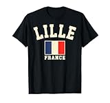 Vintage Lille France Drapeau Français Souvenir Graphique Rétro T-Shirt