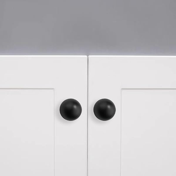 ZAUYX 10 Pack 100% Solid 1 inch(25mm) Black Cabinet Knobs Decorative Bi-Fold Door Knob Outside Diameter Diecast Bathroom Cabinet knobs by ZAUYX - Image 3