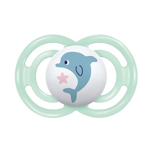 Mam Perfect Ciuccio Misura 6+ Mesi, Tettarella In Silicone Skinsoft, Bio-Circolare, Con Custodia Porta Succhietto, Verde