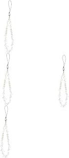 Uonlytech 5 Peças Cordão De Telefone Pérola Encantos De Telefone Pulseira De Telefone Estética Corrente De Telefone Alça De Telefone Celular Cordão De Telefone Pendurado Corrente De Cristal
