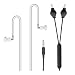 Radiation Free Air Tube Headphones Aluminum Metal Earbuds with Microphone and Volume Control (Black)