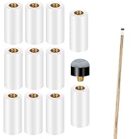 10 Stück Billard Queue Spitzen,12mm Ersatz-Schraubspitzen,Harte Billard Queue Spitzen Ersatz Schraub-Tipps Mit Pool Queue Zwinge,Billard Queue Zubehör Set Für Billardstöcke Snooker Pool Queues
