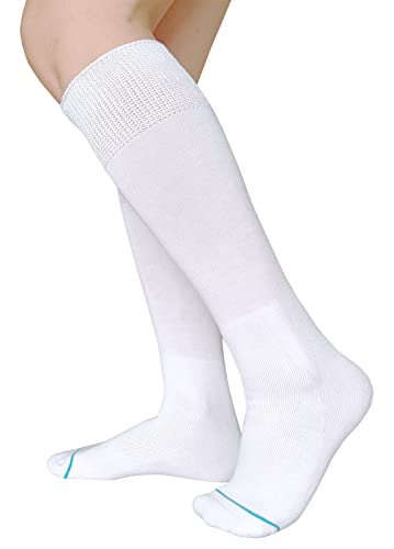 Socks Liner for Orthopedic Walking Boots Walker Brace Shoe,Medical Tube Socks Under Air Cam Walkers and Fracture Boot Cast Surgical leg Cover White 2 Pairs