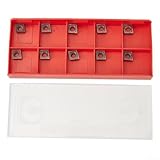 10PCS CCMT060204 Carbide Turning Inserts, CCMT0602 Indexable Lathe Tool Holder Tips, CVD Coated Tin Al2O3 TiCN, For Steel Alloy Workpieces, Industrial Metalworking Replacement Blades