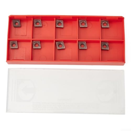 10PCS CCMT060204 Carbide Turning Inserts, CCMT0602 Indexable Lathe Tool Holder Tips, CVD Coated Tin Al2O3 TiCN, For Steel Alloy Workpieces, Industrial Metalworking Replacement Blades