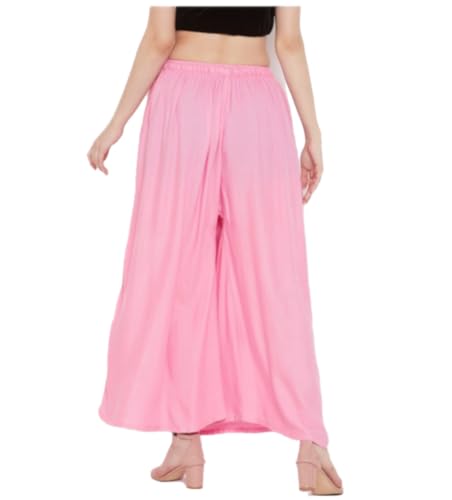 Image of TNQ Full Flared Cotton Palazzo Pants || Gold Print Printed Sharara Garara || Ethnic Or Casual Wear