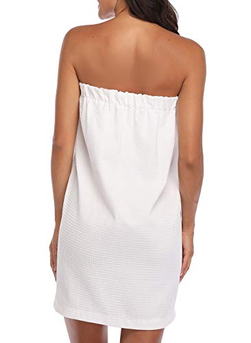 Quick-Dry Women's Waffle Spa Robe with Adjusted Closure Knee Length
