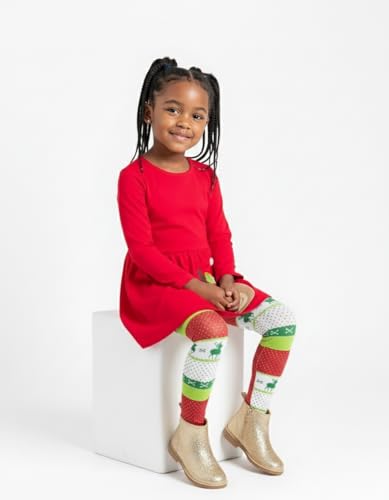 Image of Unique Baby Girls Kids Toddler 3pc Outfit Set Long Sleeve Soft Knit Tunic Top Leggings and Scarf