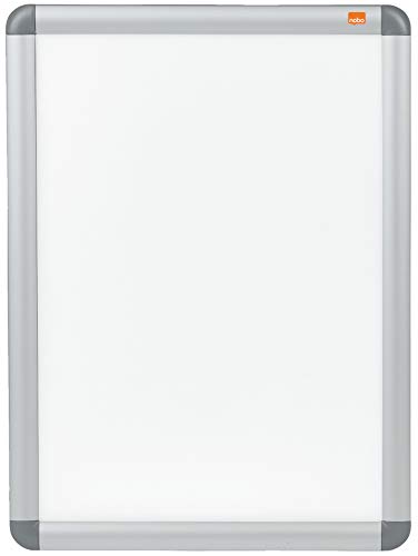 Nobo Premium Plus Plakatrahmen mit Klapprahmen, Größe A3, Wandbefestigung durch Eckmontage, Aluminiumrahmen, Entspiegelte Kunststoff-Abdeckung, Silber, 1902213
