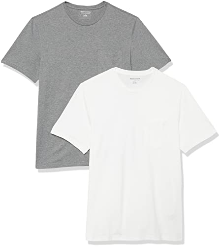 Image of Amazon Essentials Men's Short-Sleeve Crewneck Pocket T-Shirts, Pack of 2