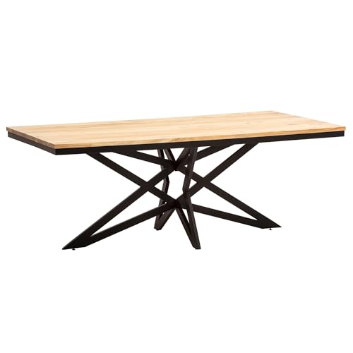 FineBuy Esszimmertisch 200x100x77 cm Akazie Massivholz Metall Esstisch Industrial, Küchentisch mit Sterngestell, Holztisch Groß, Speisetisch Esszimmer Rechteckig FineBuy Esszimmertisch 200x100x77 cm Akazie Massivholz Metall Esstisch Industrial, Küchentisch mit Sterngestell, Holztisch Groß, Speisetisch Esszimmer Rechteckig