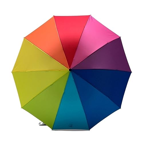 Parapluie pluvial triple arc-en-ciel avec monture robuste et pliable