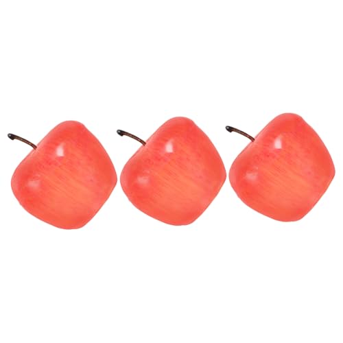 Unomor 3Pcs Artificial Apple Candles for Christmas Eve Small Decorative Aromatherapy Candles for Weddings and Parties Creative Holiday Decorations