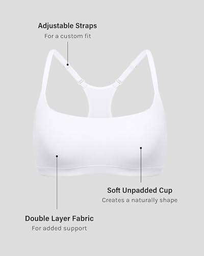 Image of INLYRIC Women's Inbarely Soft Racerback Bralette - Wireless Full Coverage No Padding Unlined Bralette