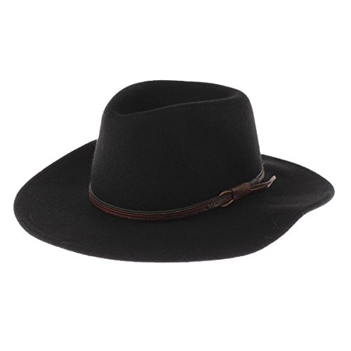 Image of Stetson Men's Bozeman Wool Felt Crushable Cowboy Hat - Twboze-813007 Black
