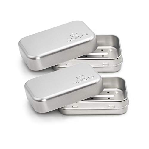 2 Stück Seifendosen Mit Abtropfgestell - Blau & Grün Für Reise & Badezimmer