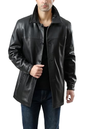 BGSD Men Samuel New Zealand Lambskin Leather Car Coat (Also available in Big and Tall and Short)4