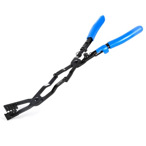 SMOTIVEPRO 17in Long Hose Clamp Pliers, 35° Angled Tip with Ratcheting Lock