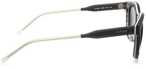 Tommy Hilfiger Sunglasses (Safilo Group) TH1352/S Rectangular Sunglasses, Black Gray Havana/Gray Green, 51 mm3