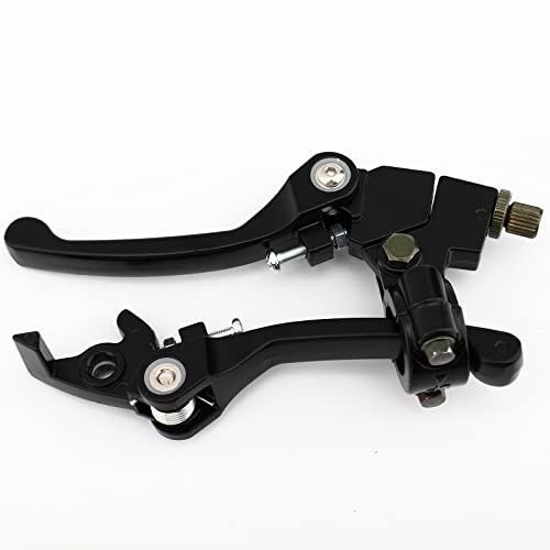 Fjcswj Black Folding Aluminum Clutch Brake Lever Compatible For Universal Motorcycle 22Mm (7/8 Inch) Handlebar,Compatible With 125Cc 140Cc 110Cc Dirt Bike Motorcycle thumb #2