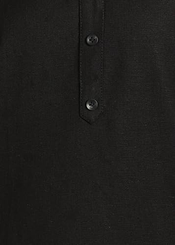 BLOCKS OF INDIA Long Cotton Kurta Womens Plain Straight Kurta, 3/4 Sleeve, Knee Length with 2 Pockets