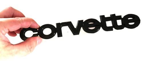 Image of Replacement for Corvette 1980-1982 C3 Rear Bumper Emblem Badge Script Corvette New (Black)