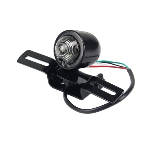 Feu stop arrière et support de plaque pour moto Chopper et Bobber avec optique rouge