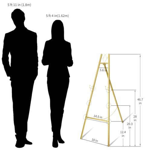 GRENTY 2 Pack Gold Easel Stand for Wedding Signs – No Assembly Needed, Heavy Duty Metal Display Stand for Art, Welcome Signs, Posters, Pictures, Paintings, and Floor Décor
