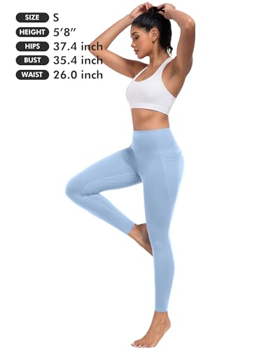 Image of ATHVOTAR Leggings with Pockets for Women, 7 Packs High Waisted Workout Tummy Control Yoga Pants