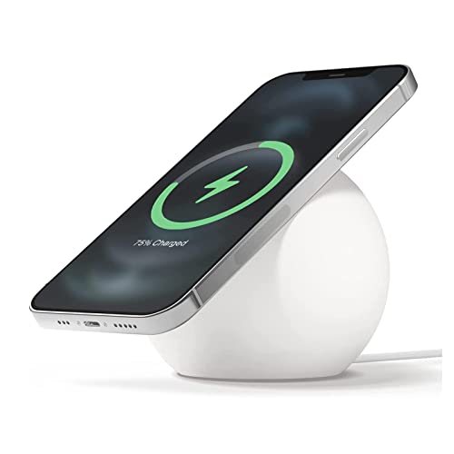 Image of Stand for MagSafe Charger, Silicone Charger Holder for MagSafe, Magnetic Wireless Charger Storage Winder Charging Base Non-slip Space-Saving (White)