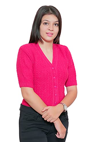 Image of Women's Hosiery Woolen Solid Half Sleeve Sweater Blouse
