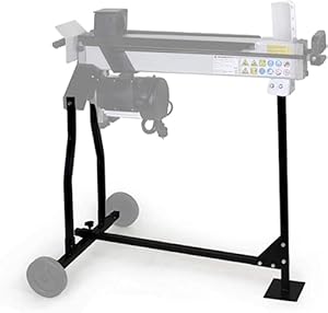 EBERTH Untergestell für Holzspalter Brennholzspalter Hydraulikspalter mit Spaltlänge 450mm bis 520mm (Metall, Breite Fußplatte, Schwarz Lackiert, Rostfrei, Lieferung ohne Räder & Holzspaltmaschine)