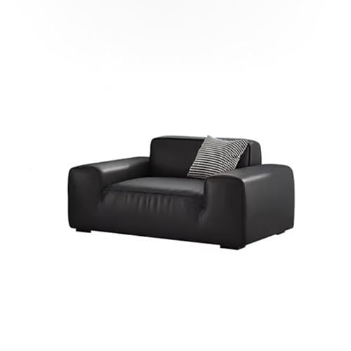 Divano Moderno Minimalista a Linea Retta, Divano Cubo In Vera Pelle, Modulare Con Schiuma Viscoelastica a Seduta Profonda, Tre Posti, Per Salotto E Soggiorno 125 * 100 * 75cm
