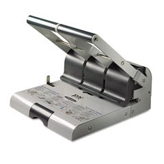 Swingline 74650-160-Sheet Heavy-Duty Two- or Three-Hole Punch, 9/32 Diameter Hole, Putty/Gray-SWI74650