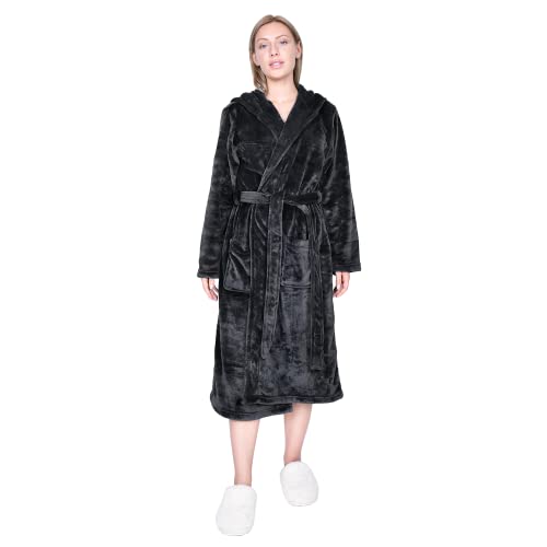 Image of Artfasion Womens Long Fleece Robe - Warm Soft Floor Length Flannel Bathrobes for Winter Thicker Long House Coat with Pockets