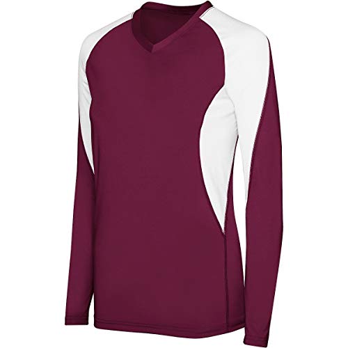 High Five Womens Long Sleeve Court Jersey XL Maroon/White