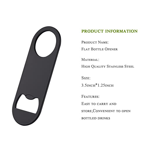 5 PACK Stainless Steel Flat Bottle Opener with Keychain