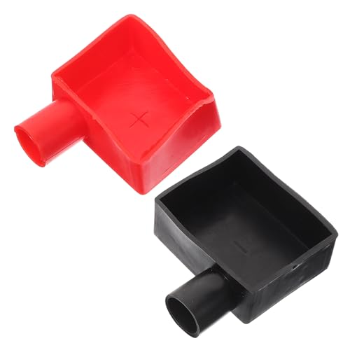 VALICLUD Capuchons de Bornes de Batterie Voiture en Silicone Kit de Protection 2 Pièces Rouge et Noir Cache-Bornes Carré pour Bornier Rapide Protection Isolante Anti-Corrosion Adaptée