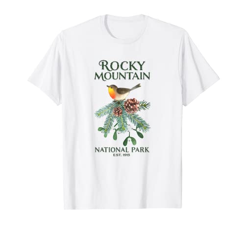 Parque nacional das montanhas rochosas pássaro cantor t-shirt, Branco