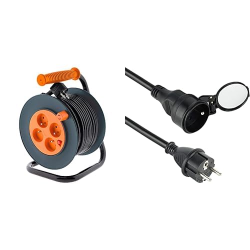 Rallonge électrique 10m Electraline 3G1.5 et enrouleur de câble Zenitech 25m