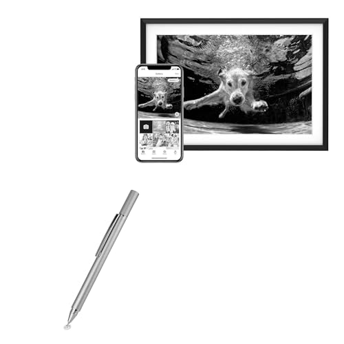 BoxWave Stylus Pen Compatible with Euphro 10.1 in Digital Picture Frame 32gb - FineTouch Capacitive Stylus, Super Precise Stylus Pen - Metallic Silver