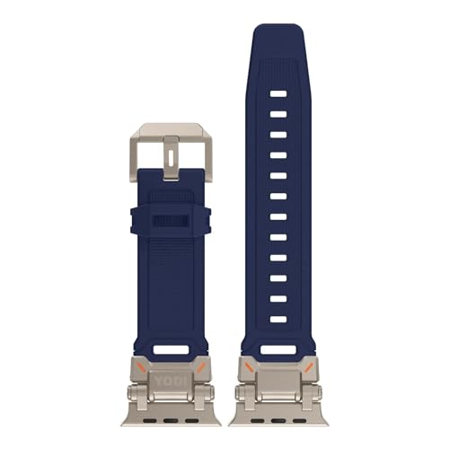 Image of YODI Armor Designed Strap Band Compatible with Apple Watch Ultra 2 Replacement Armour Band With Durable Metal Connector for iWatch Ultra Series 9 /8 /7 /6 /5 /4 /3 /2 /1 SE, 49 /45 /44 /42mm (BLUE)