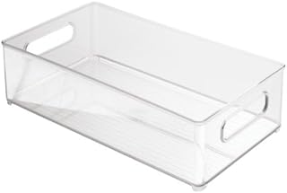 iDesign Fridge/ze Binz Storage Boxes, Stackable Kitchen Storage Container for the Fridge and zer, Made of Plastic, Clear