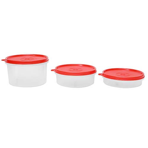 Cutting EDGE Eco-Plastic Leakproof Multi Purpose Airtight Food Saver Container Combo Box Containers for Fridge or Vegetable Storage - Set of 3 (190ml, 290ml, 535ml, Red) (B0849XSLG2) Amazon Price History, Amazon Price Tracker