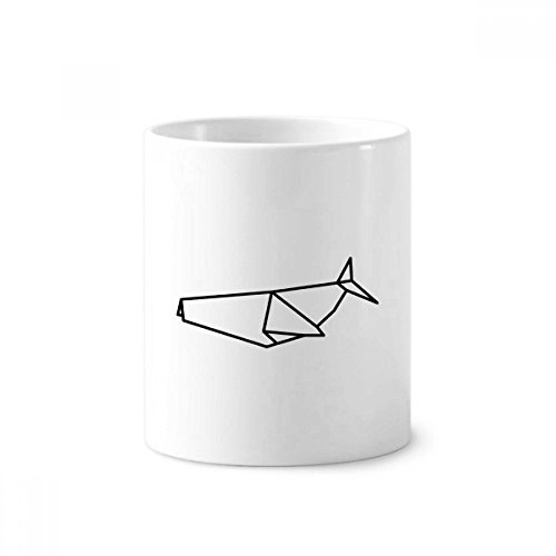 Pot brosse à dents requin origami céramique : fini le désordre avec ce mug blanc 350 ml
