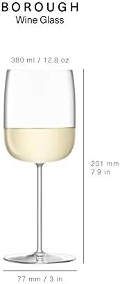 LSA Borough Wine Glass 380ml Clear | Set of 4 | Dishwasher Safe | BG12