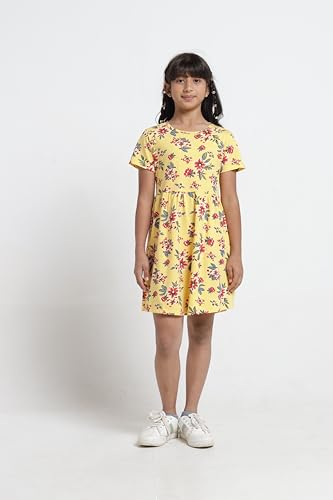 Image of T2F Girls Printed Cotton Casual Knee-Length Dress(Pack of 3)