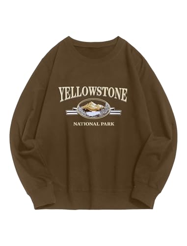 ZAFUL Men's Graphic Sweatshirts Long Sleeve Crewneck Vintage Printed Streetwear Casual Drop Shoulder Pullover Tops